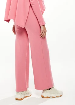 Women's Wide Leg Tracksuit in Pink - Casual Comfort with Elasticated Waist for Gym or Relaxed Days