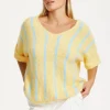 Yellow and Blue Striped Knit Top