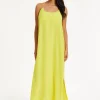 Yellow Cross-Back Maxi Dress