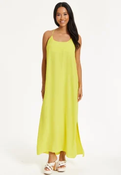 Yellow Cross-Back Maxi Dress