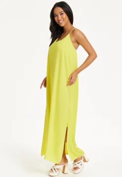 Yellow Cross-Back Maxi Dress