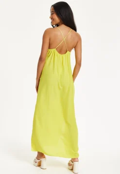 Yellow Cross-Back Maxi Dress